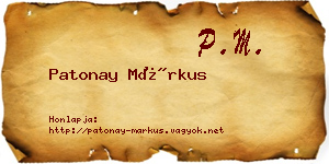 Patonay Márkus névjegykártya